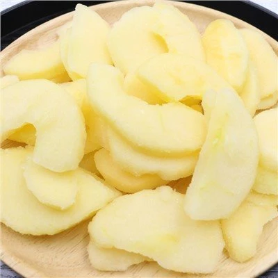 Fatias de maçã congelada