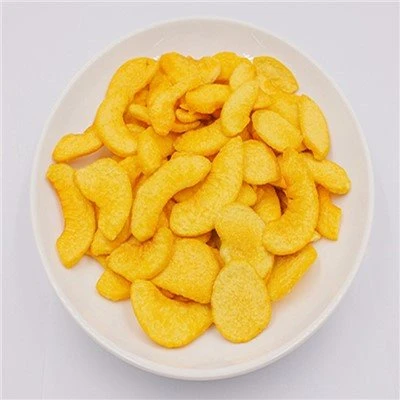 Chips de pêssego amarelo frito a vácuo